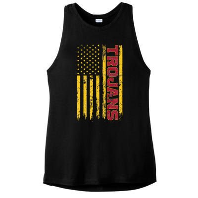 Southern California America Flag Ladies PosiCharge Tri-Blend Wicking Tank