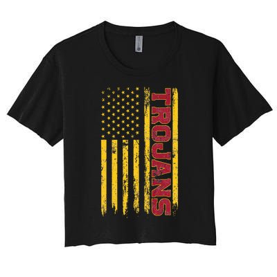 Southern California America Flag Women's Crop Top Tee