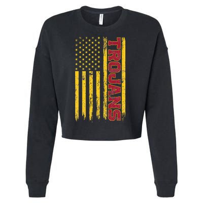 Southern California America Flag Cropped Pullover Crew