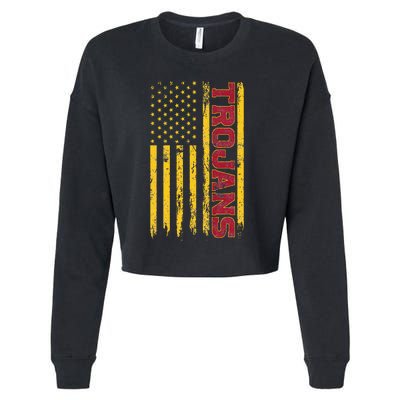 Southern California America Flag Cropped Pullover Crew