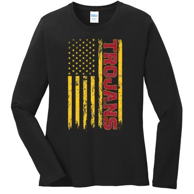 Southern California America Flag Ladies Long Sleeve Shirt