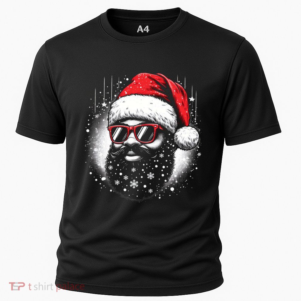 Santa Christmas African American Pyjamas Cool Black Xmas Gift Cooling Performance Crew T-Shirt