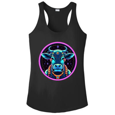 Space Cow Astronaut Funny Cosmic Galaxy Animals Ladies PosiCharge Competitor Racerback Tank