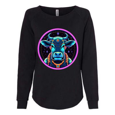 Space Cow Astronaut Funny Cosmic Galaxy Animals Womens California Wash Sweatshirt