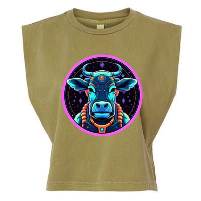 Space Cow Astronaut Funny Cosmic Galaxy Animals Garment-Dyed Women's Muscle Tee