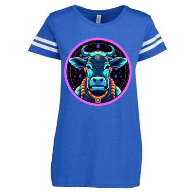 Space Cow Astronaut Funny Cosmic Galaxy Animals Enza Ladies Jersey Football T-Shirt