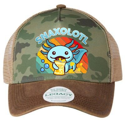 Snaxolotl Cute Axolotl- I Axolotl Questions Funny Legacy Tie Dye Trucker Hat
