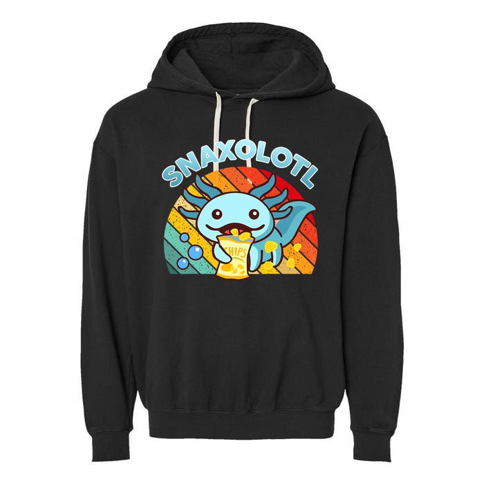Snaxolotl Cute Axolotl- I Axolotl Questions Funny Garment-Dyed Fleece Hoodie