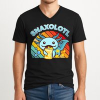 Snaxolotl Cute Axolotl- I Axolotl Questions Funny V-Neck T-Shirt