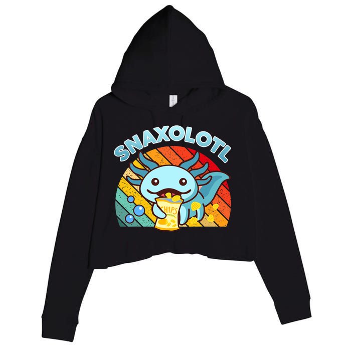 Snaxolotl Cute Axolotl- I Axolotl Questions Funny Crop Fleece Hoodie