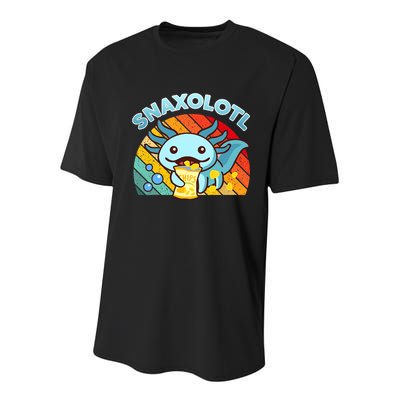 Snaxolotl Cute Axolotl- I Axolotl Questions Funny Youth Performance Sprint T-Shirt