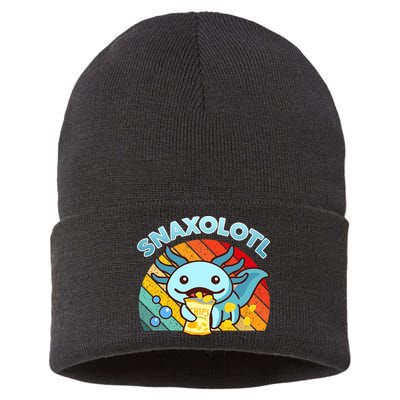 Snaxolotl Cute Axolotl- I Axolotl Questions Funny Sustainable Knit Beanie