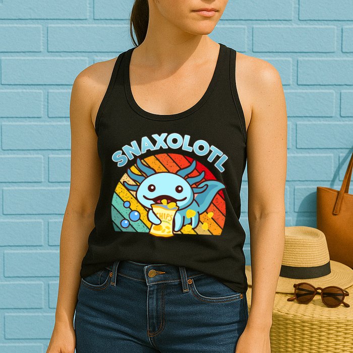 Snaxolotl Cute Axolotl- I Axolotl Questions Funny Womens Tank Top