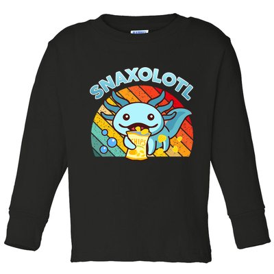 Snaxolotl Cute Axolotl- I Axolotl Questions Funny Toddler Long Sleeve Shirt