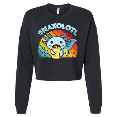 Snaxolotl Cute Axolotl- I Axolotl Questions Funny Cropped Pullover Crew