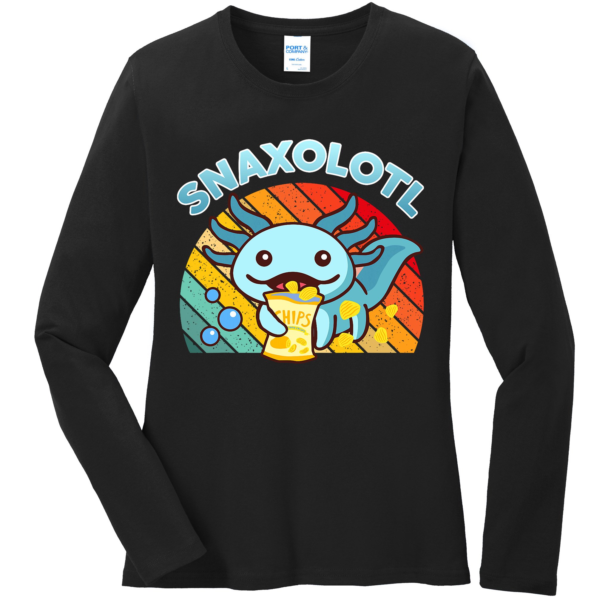 Snaxolotl Cute Axolotl- I Axolotl Questions Funny Ladies Long Sleeve Shirt