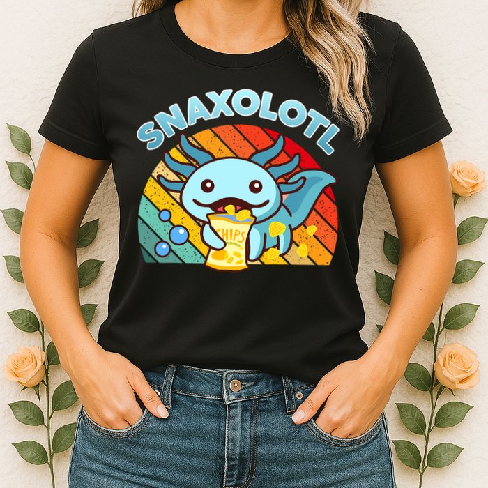 Snaxolotl Cute Axolotl- I Axolotl Questions Funny Womens T-Shirt