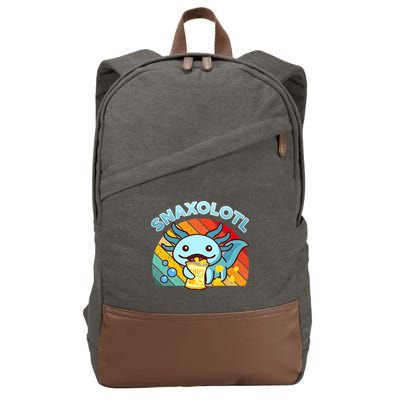 Snaxolotl Cute Axolotl- I Axolotl Questions Funny Cotton Canvas Backpack