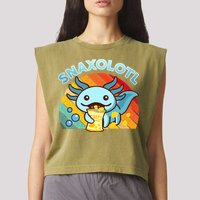 Snaxolotl Cute Axolotl- I Axolotl Questions Funny Garment-Dyed Women's Muscle Tee