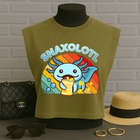 Snaxolotl Cute Axolotl- I Axolotl Questions Funny Garment-Dyed Women's Muscle Tee