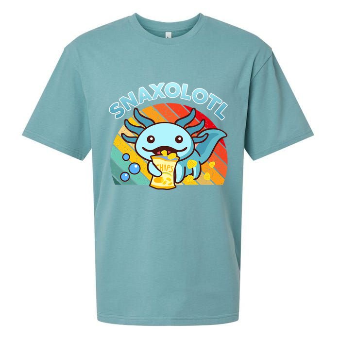 Snaxolotl Cute Axolotl- I Axolotl Questions Funny Sueded Cloud Jersey T-Shirt