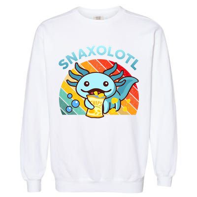 Snaxolotl Cute Axolotl- I Axolotl Questions Funny Garment-Dyed Sweatshirt