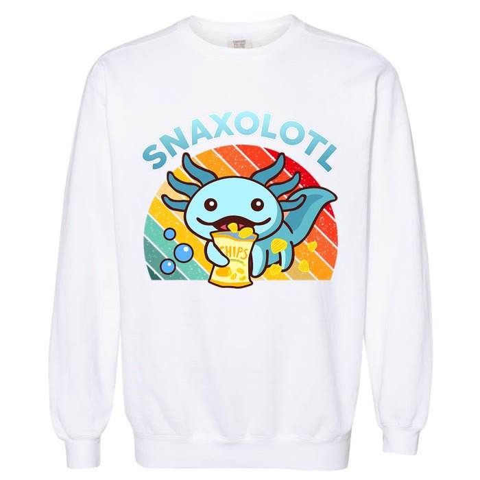 Snaxolotl Cute Axolotl- I Axolotl Questions Funny Garment-Dyed Sweatshirt