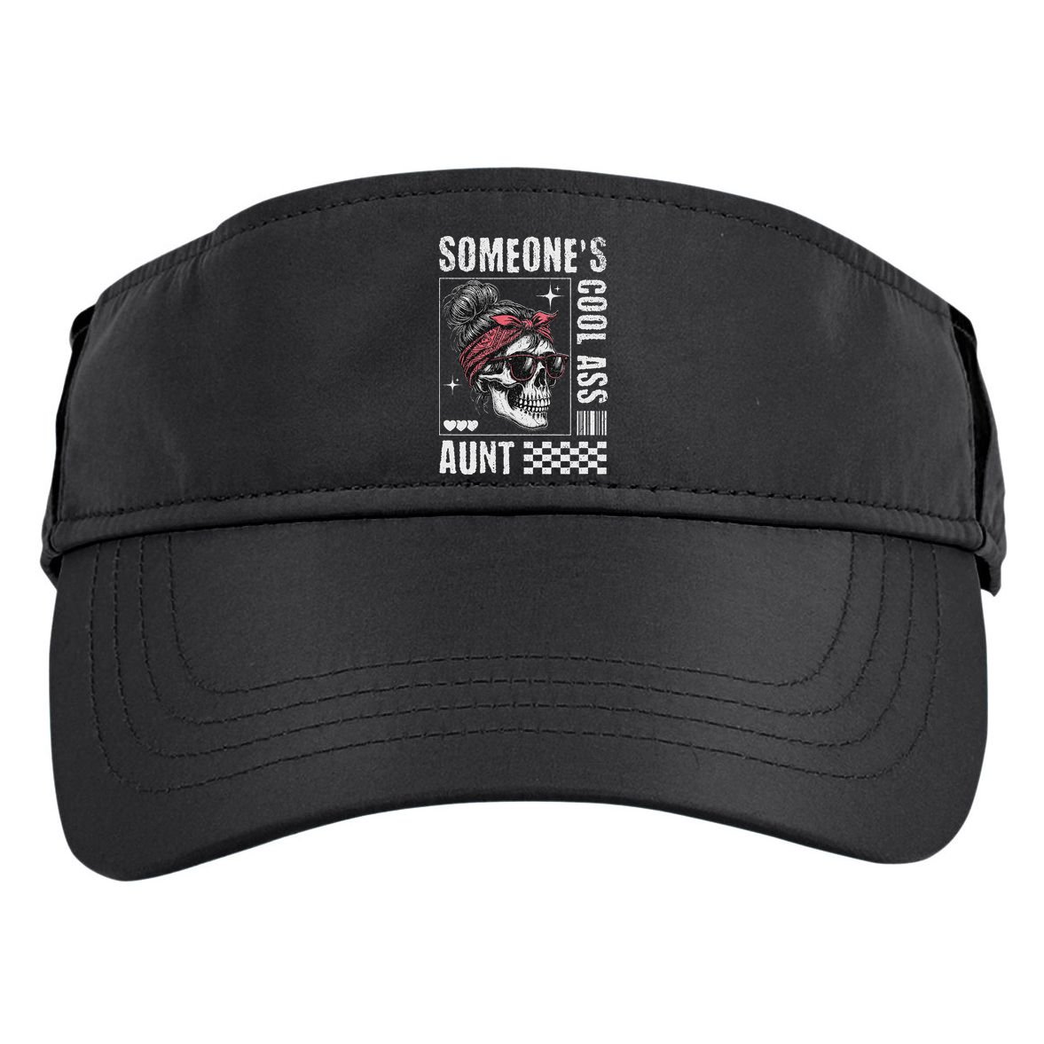SomeoneS Cool Ass Aunt Funny Skeleton Adult Drive Performance Visor