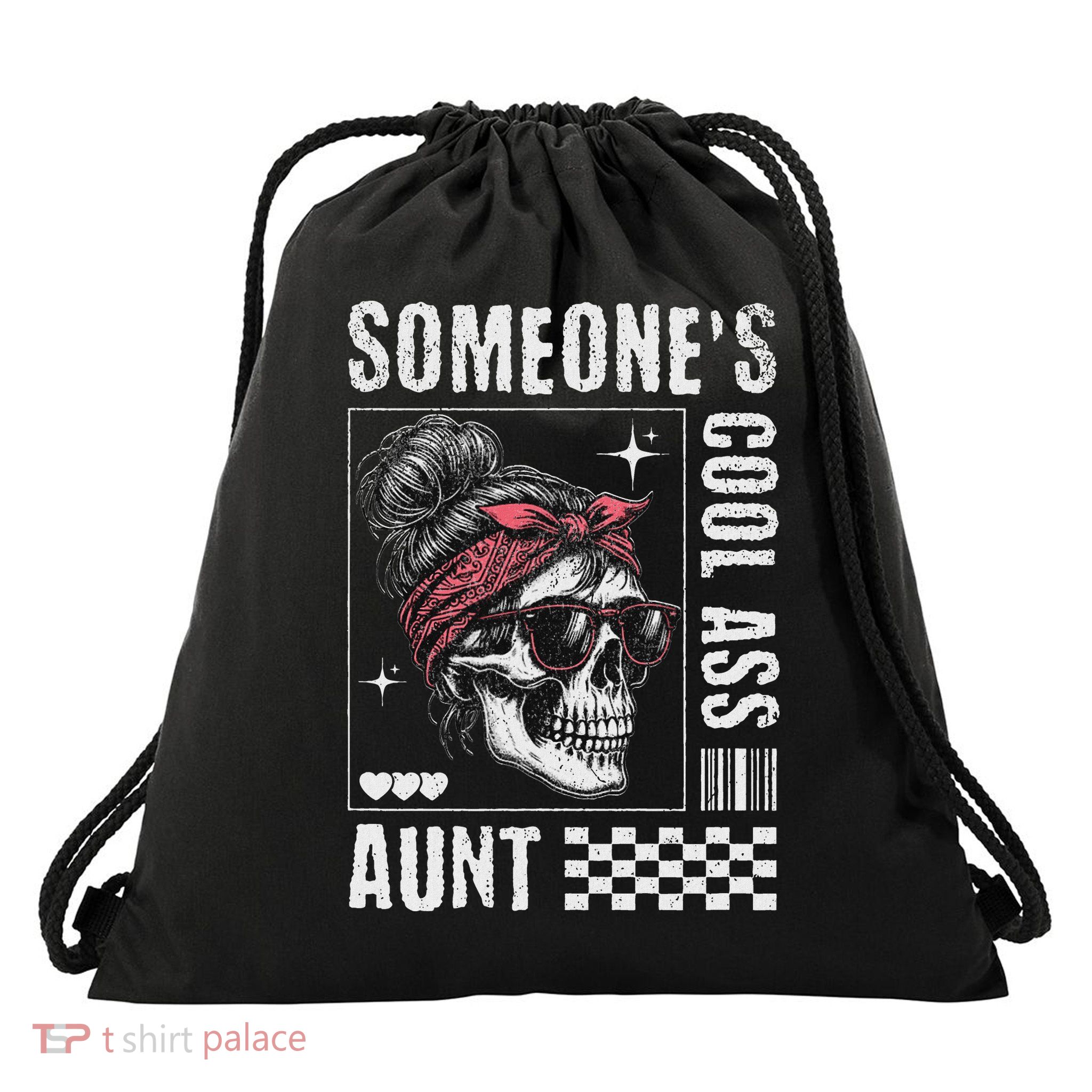 SomeoneS Cool Ass Aunt Funny Skeleton Drawstring Bag