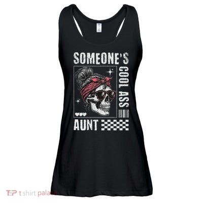 SomeoneS Cool Ass Aunt Funny Skeleton Ladies Essential Flowy Tank