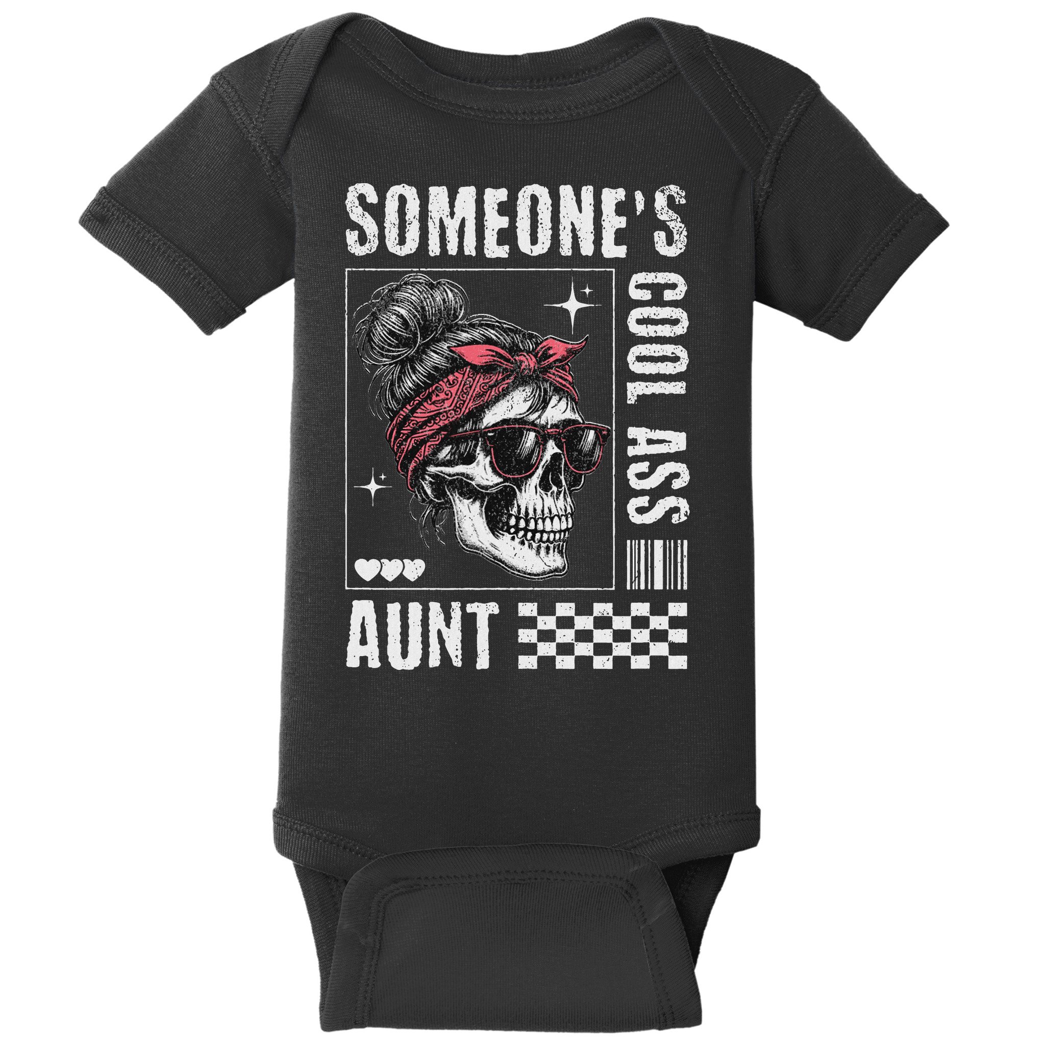 SomeoneS Cool Ass Aunt Funny Skeleton Baby Bodysuit