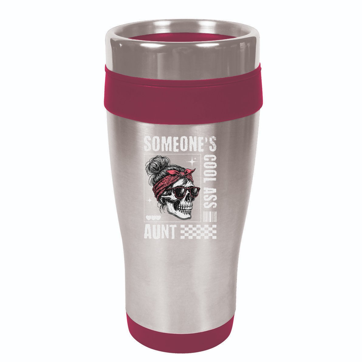 SomeoneS Cool Ass Aunt Funny Skeleton 16oz Travel Tumbler