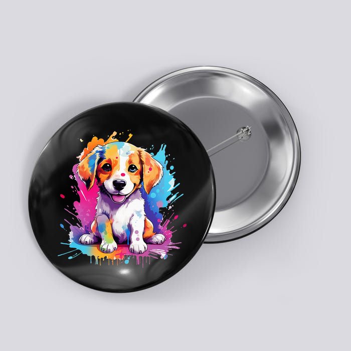 super cute art puppy Button