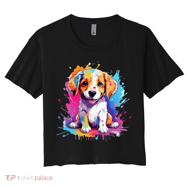 super cute art puppy Crop Top