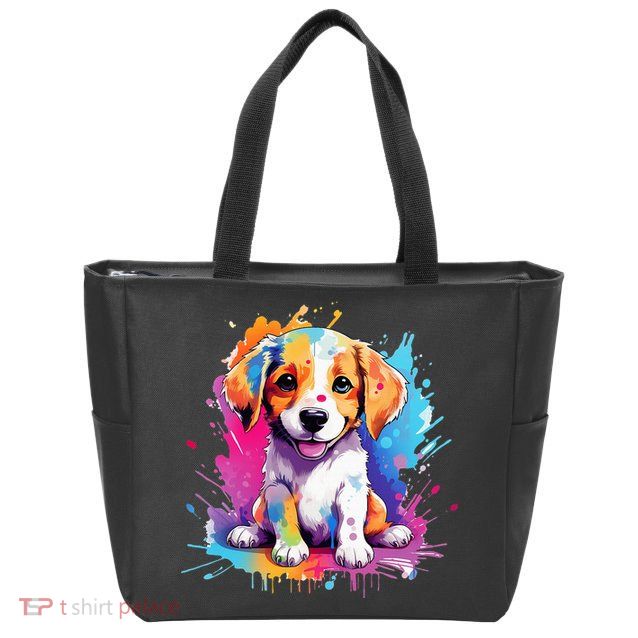 super cute art puppy Zip Tote Bag