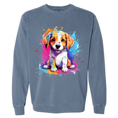 super cute art puppy Garment-Dyed Sweatshirt