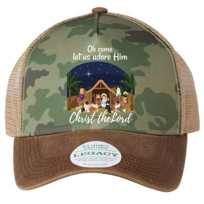 Sheltie Christmas Adorable Nativity With Shelties Gift Legacy Tie Dye Trucker Hat