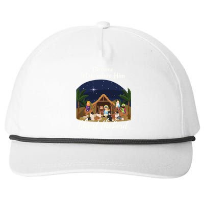 Sheltie Christmas Adorable Nativity With Shelties Gift Snapback Five-Panel Rope Hat