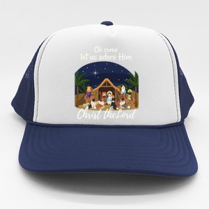 Sheltie Christmas Adorable Nativity With Shelties Gift Trucker Hat