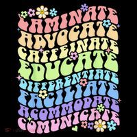 Sped Caffeinate Advocate Laminate Educate Groovy Teacher Flatbill Hat
