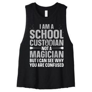 School Custodian Art For Custodian Appreciation Women's Racerback Cropped Tank