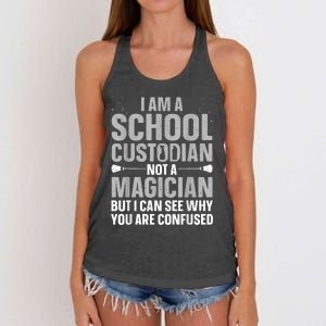 School Custodian Art For Custodian Appreciation Women's Knotted Racerback Tank