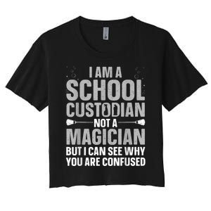 School Custodian Art For Custodian Appreciation Women's Crop Top Tee