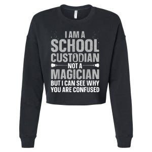 School Custodian Art For Custodian Appreciation Cropped Pullover Crew