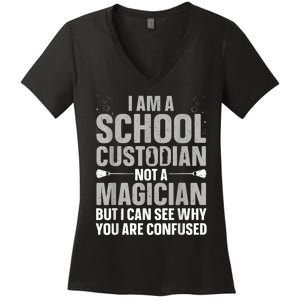 School Custodian Art For Custodian Appreciation Women's V-Neck T-Shirt