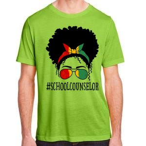 School Counselor African Messy Bun Black History Month Gift Adult ChromaSoft Performance T-Shirt