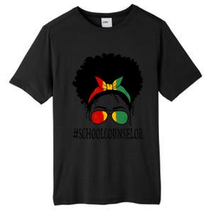 School Counselor African Messy Bun Black History Month Gift Tall Fusion ChromaSoft Performance T-Shirt