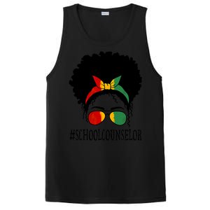 School Counselor African Messy Bun Black History Month Gift PosiCharge Competitor Tank