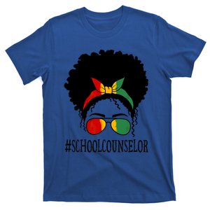 School Counselor African Messy Bun Black History Month Gift T-Shirt