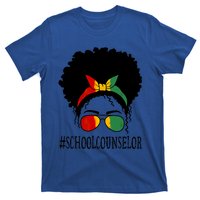 School Counselor African Messy Bun Black History Month Gift T-Shirt